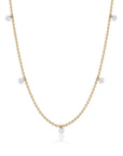 Floating Diamond Necklace – Ball Chain – EMBLM Fine Jewelry