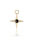 Gold star-shaped pendant with a black inverted diamond on a white background