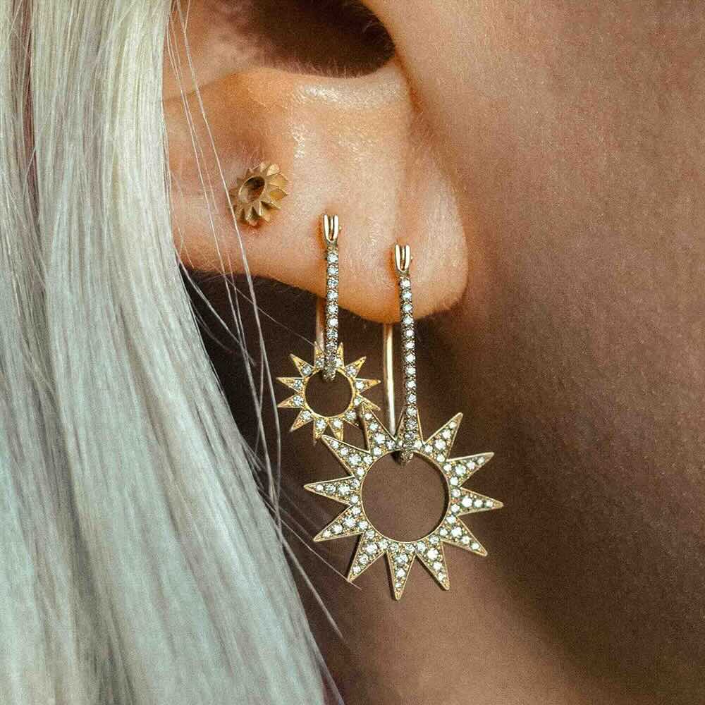 Pavé Half Latch Earring – EMBLM Fine Jewelry