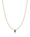 Single Floating Black Diamond Necklace – Ball Chain – EMBLM Fine Jewelry