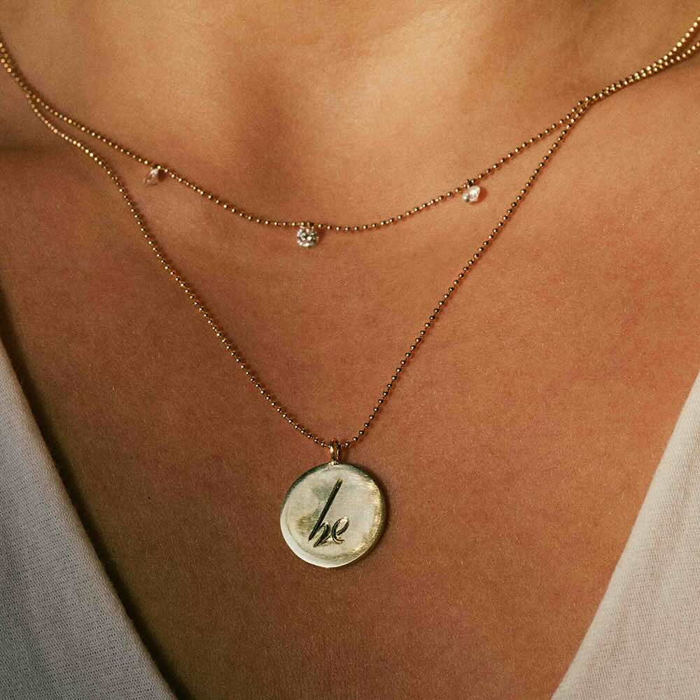 Triple Floating Diamond Necklace – Ball Chain – EMBLM Fine Jewelry