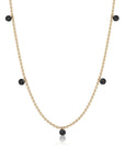 Floating Black Diamond Necklace – Ball Chain – EMBLM Fine Jewelry