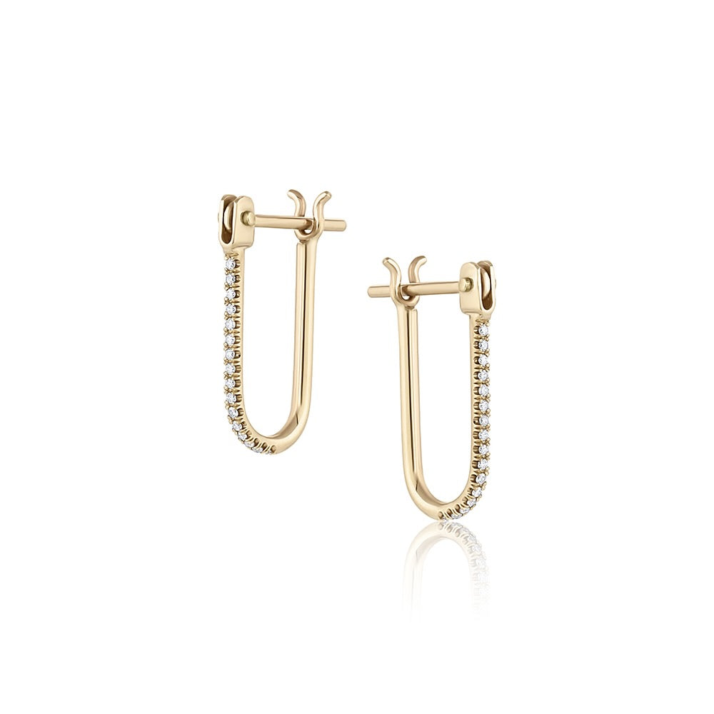 Pavé Half Latch Earring – EMBLM Fine Jewelry