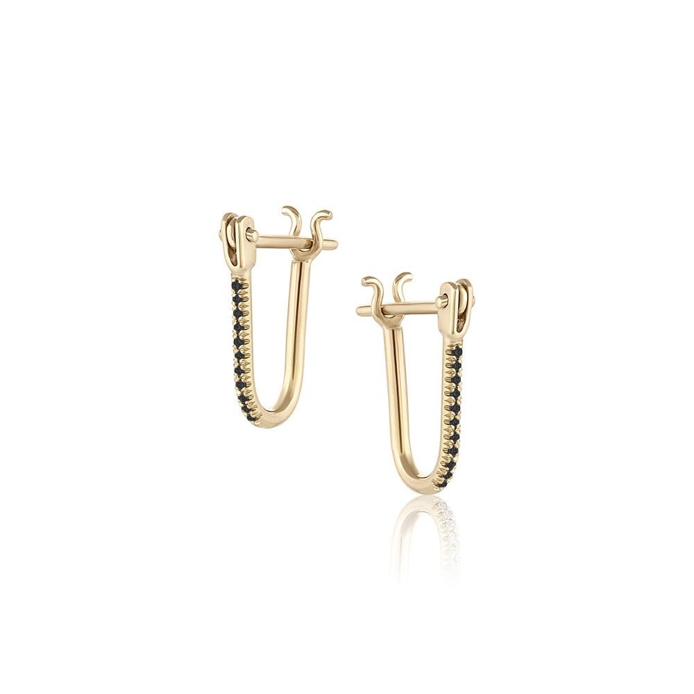 Pavé Huggie Latch Earring – EMBLM Fine Jewelry