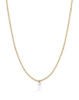 Single Floating Diamond Necklace – Ball Chain – EMBLM Fine Jewelry