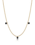 Triple Floating Black Diamond Necklace – Ball Chain – EMBLM Fine Jewelry
