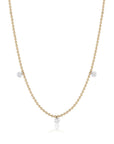 Triple Floating Diamond Necklace – Ball Chain – EMBLM Fine Jewelry