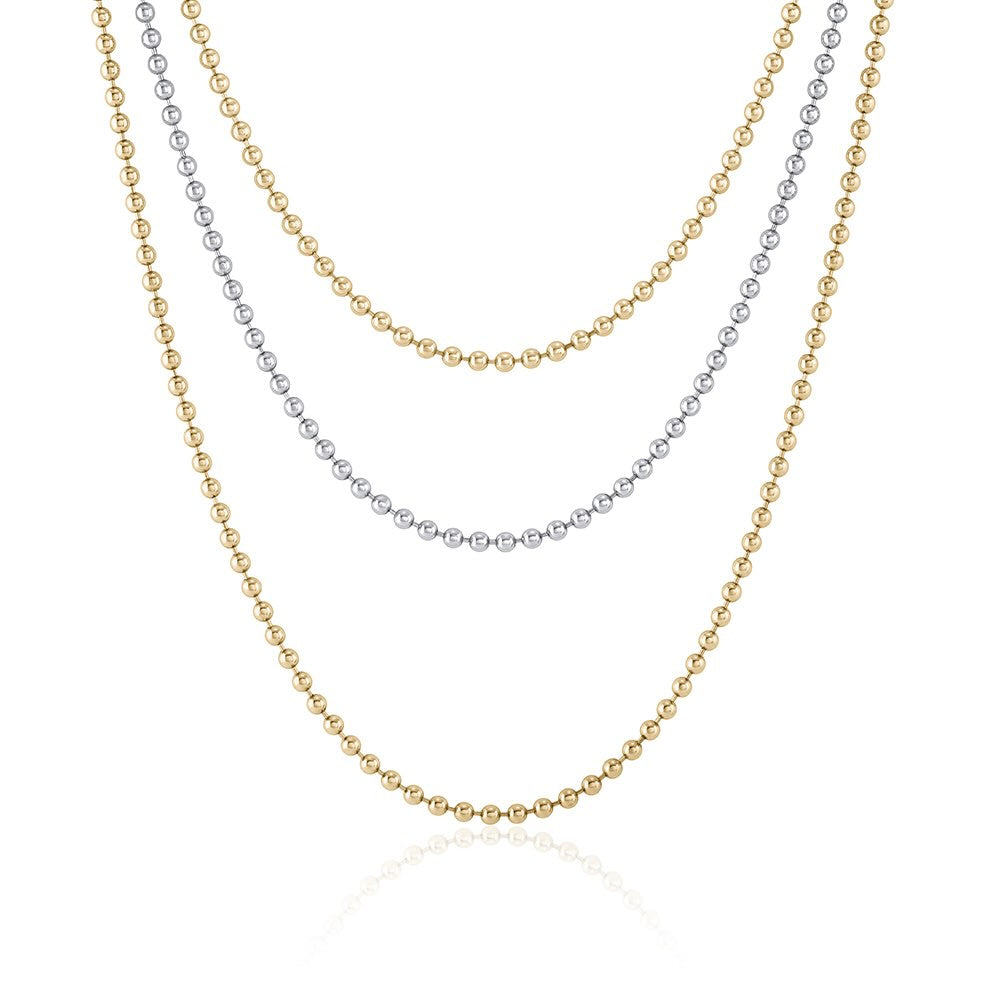 Two-Tone Ball Chain – EMBLM Fine Jewelry