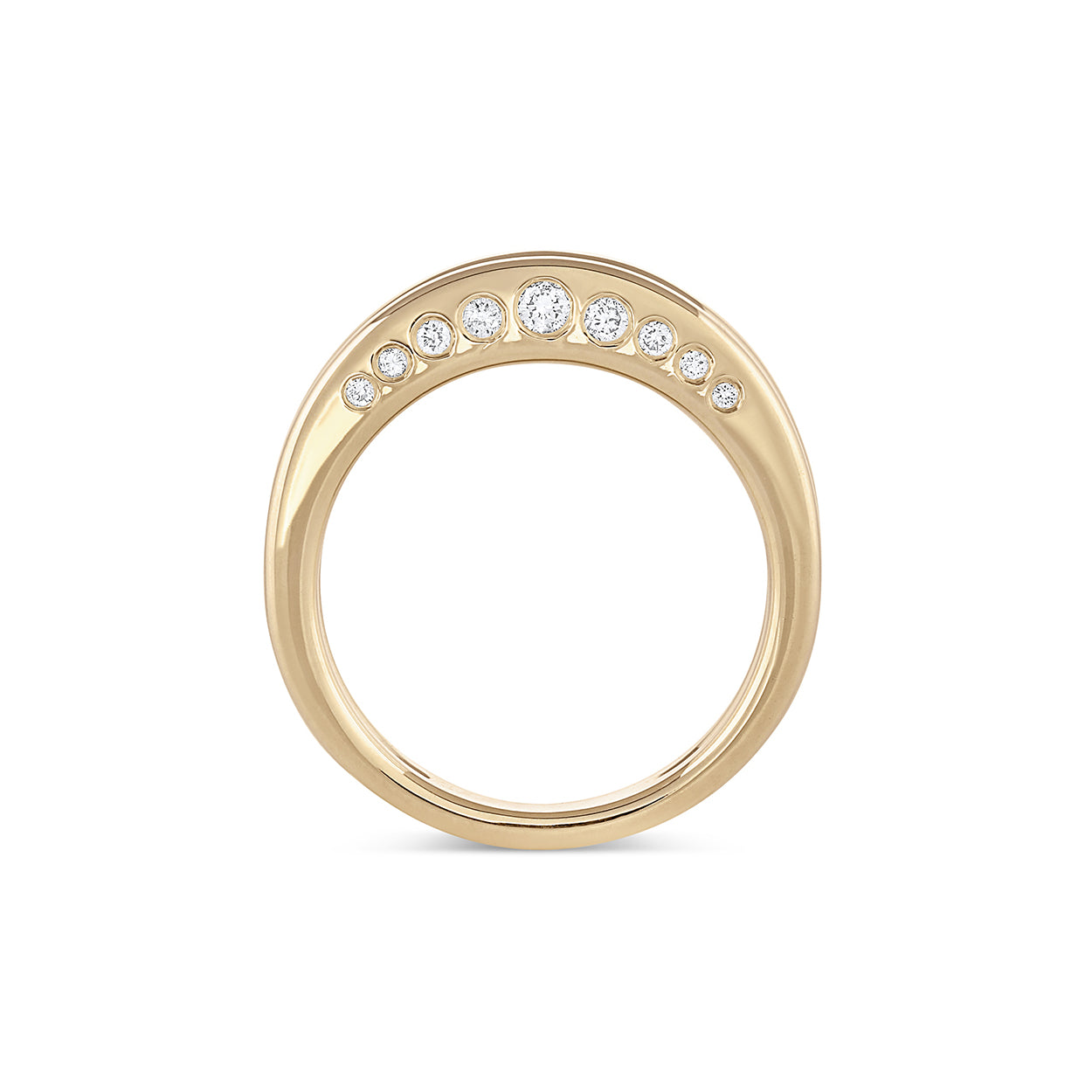 Twin Crescent Diamond Ring