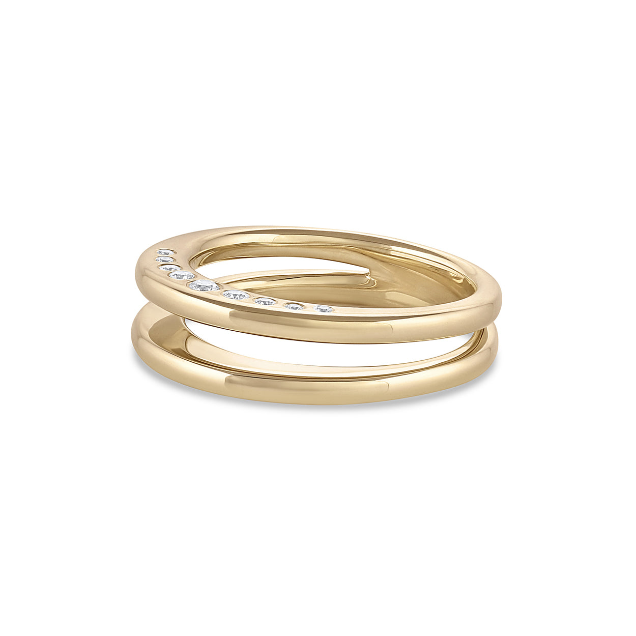 Twin Crescent Diamond Ring